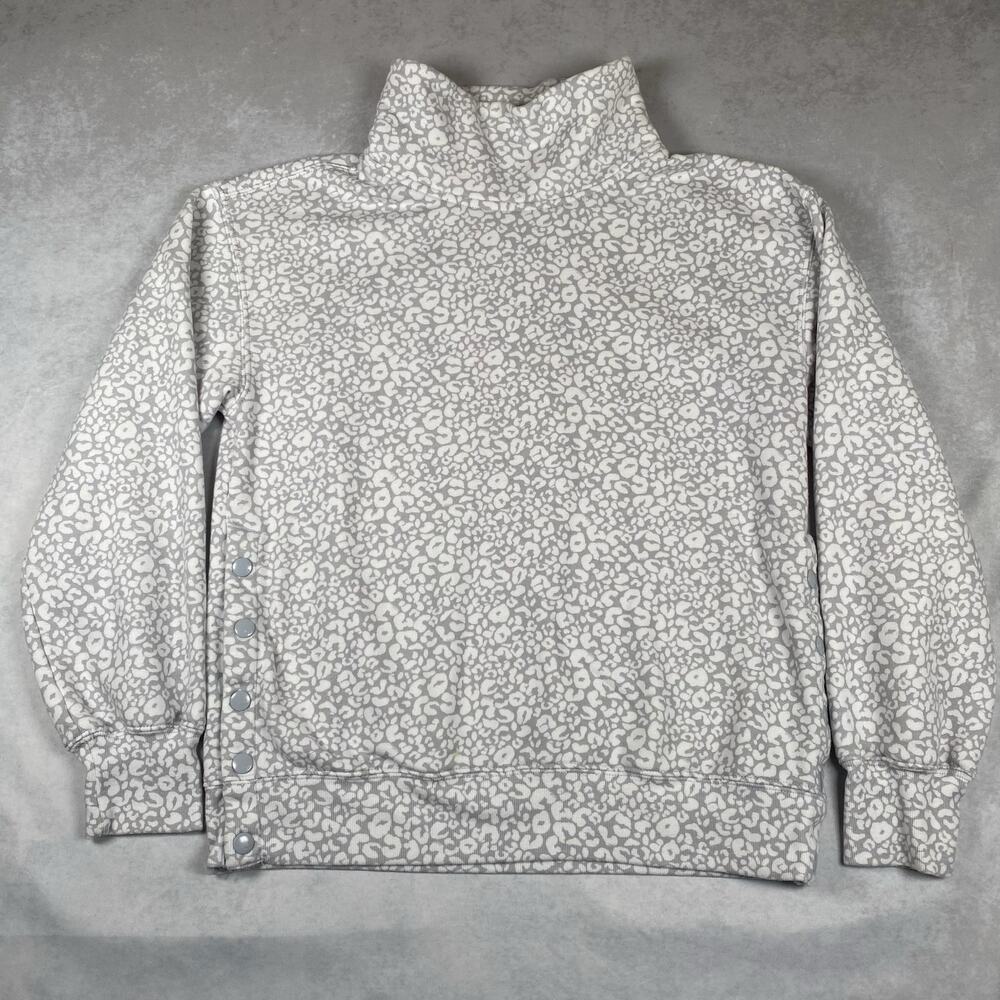 ABERCROMBIE & FITCH Soft A&F Collection Womens Medium Gray and White Sweatshirt